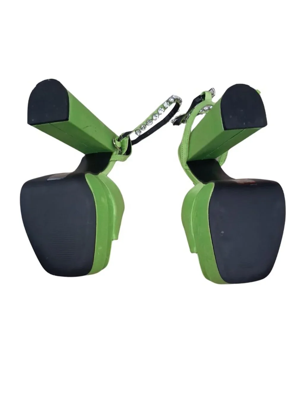 Lime Green Platform Block Heels
